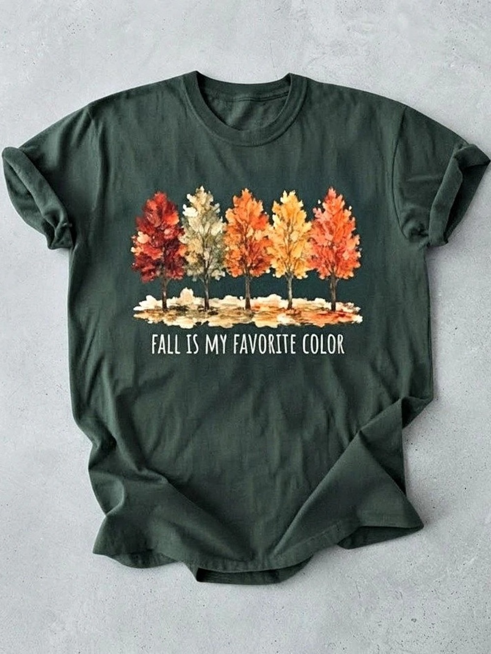 Fall Is My Favorite Color Autumn Trees Graphic Gildan T-Shirt